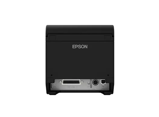 Epson Bondrucker TM-T20III in Schwarz, unterstützt USB, Ethernet und Serielle Anschlüsse, von vorne