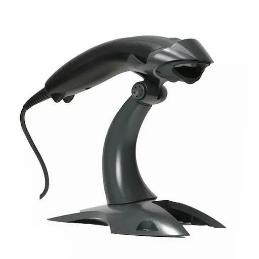 Moderner 2D-Area_imaging-Handscanner Voyager 1400g von Honeywell mit USB-Kit (Anschluss und Kabel) & Standfuß in schwarz