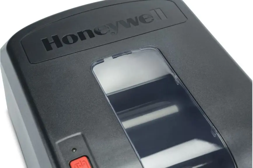 Thermotransfer-Etikettendrucker PC42T von Honeywell mit USB Anschluss in Schwarz von oben