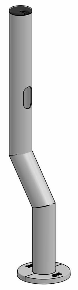 SpacePole Standrohr SP2 - 530mm gewinkelt - Technische Zeichnung
