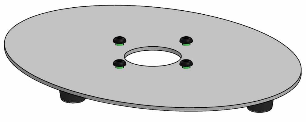 SpacePole Bodenplatte "Oval" 200x260mm