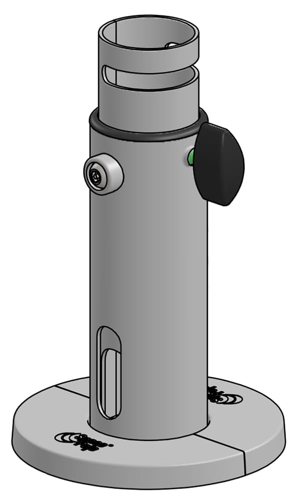 SpacePole Standrohr SP1 - Höhenverstellbar 165-225mm - Technische Zeichnung