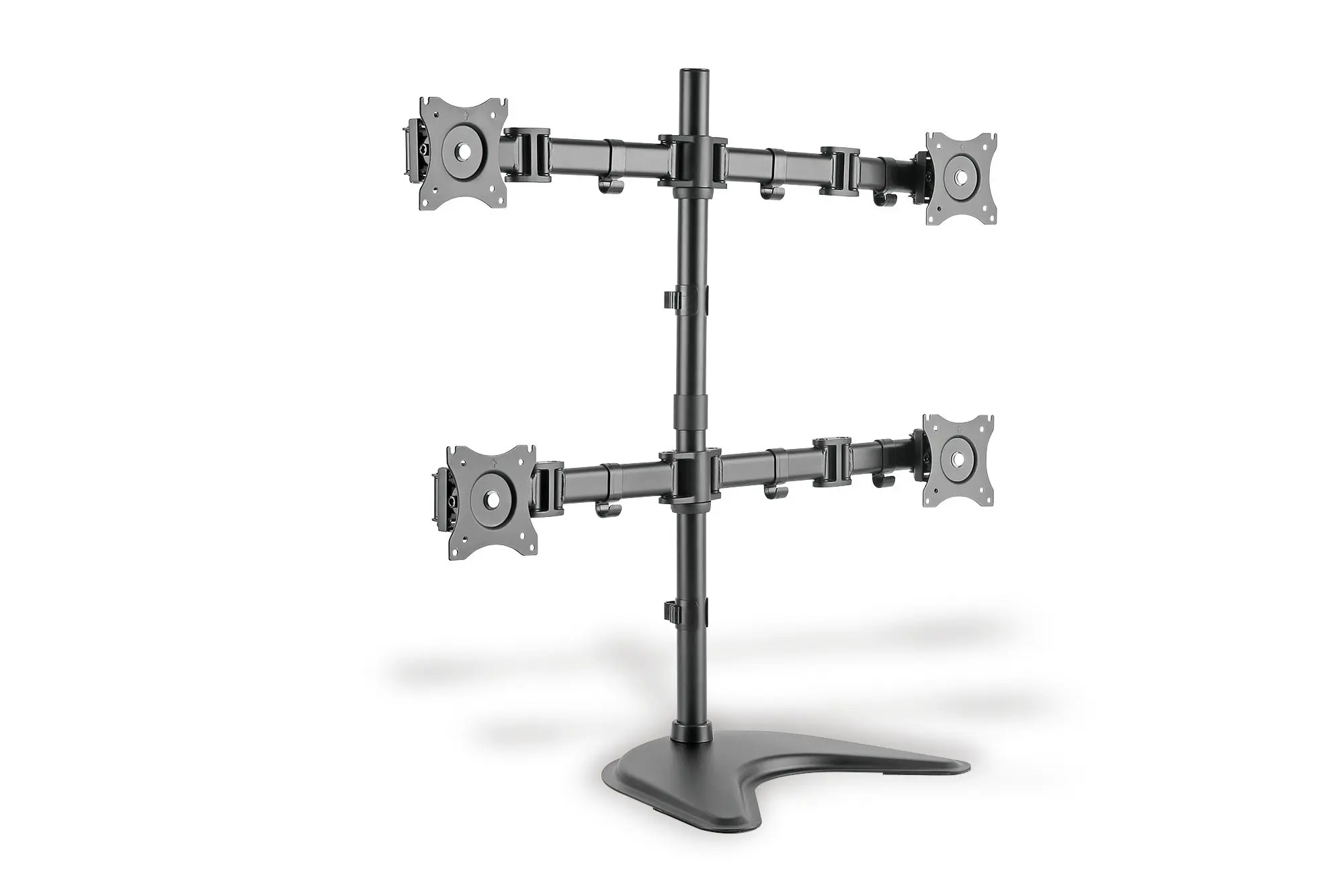 Monitorhalterung für 4 Monitore mit VESA 75/100, 820mm hoch inkl. Klemmhalterung und Standfuß