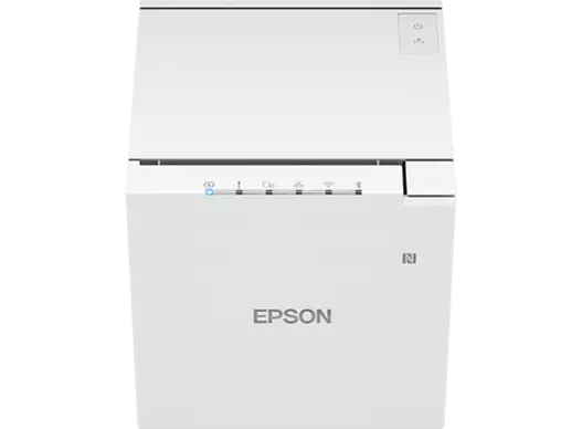 Epson TM-m30III in weiß mit WLAN, Ethernet & Bluetooth von vorn oben Epson TM-m30III in weiß mit WLAN, Ethernet & Bluetooth von vorn oben