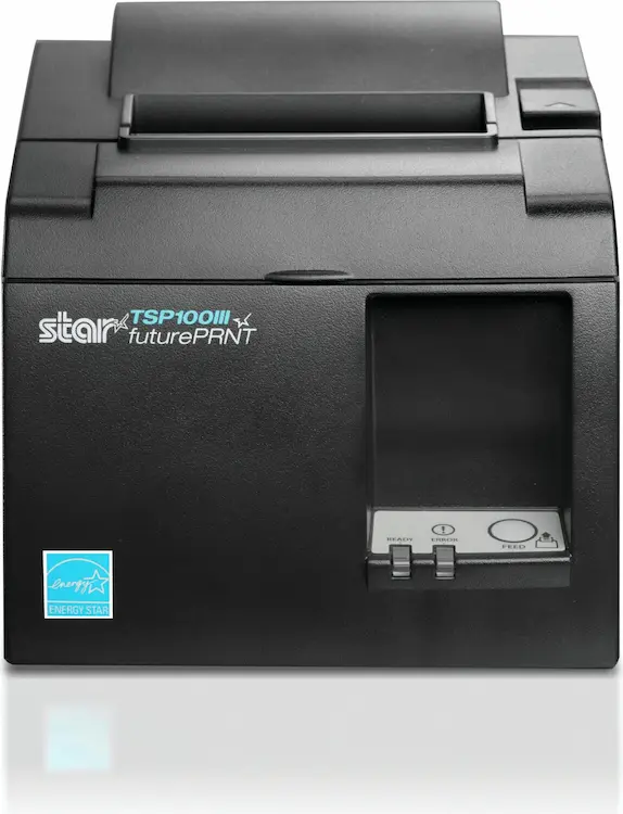 Thermo-Bon-Drucker von Star: DerTSP143IIU in Schwarz mi USB Anschluss von vorne 