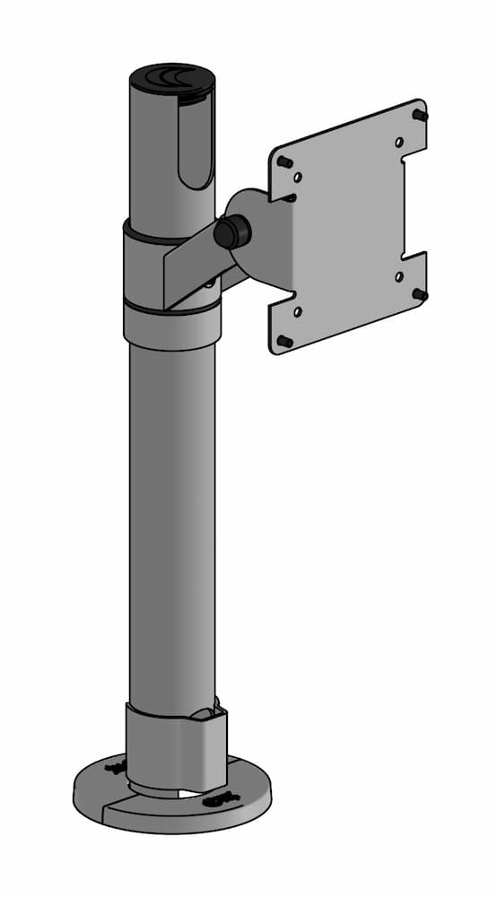 SpacePole Standrohr 400mm mit VESA 75/100 Halterung - Technische Zeichnung
