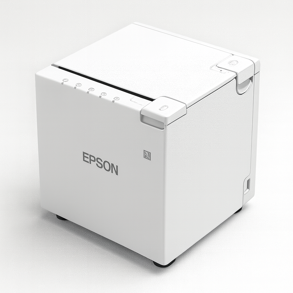 Epson TM-m30III in weiß mit WLAN, Ethernet & Bluetooth von vorn | Mit KI aufgewertet 2