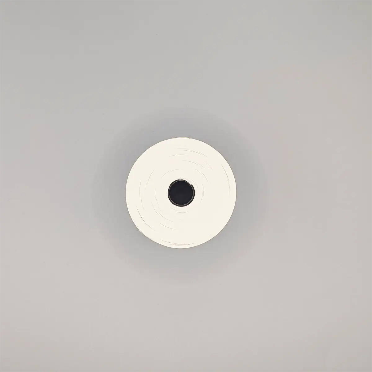 Linerless-Etikett 50mm x 31m mit 12mm Kern und 60mm Durchmesser, Draufsicht