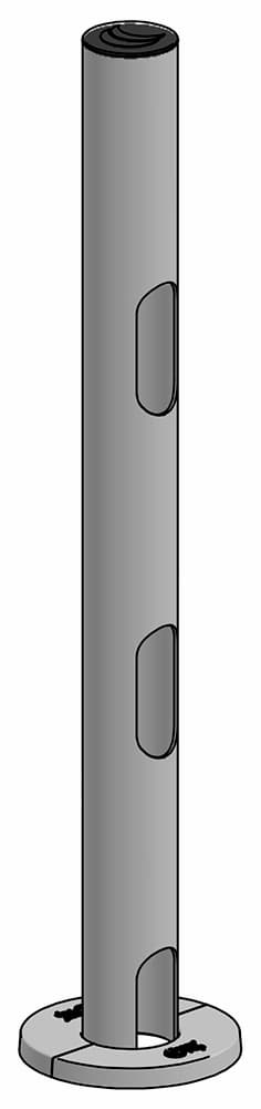 SpacePole Standrohr SP2 - 500mm mit 3 Kabellöchern - Technische Zeichnung