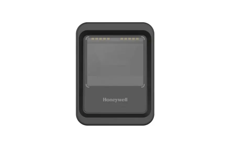 Moderner 2D-Area-imaging-Handscanner Genesis XP 7680g von Honeywell in schwarz von vorne