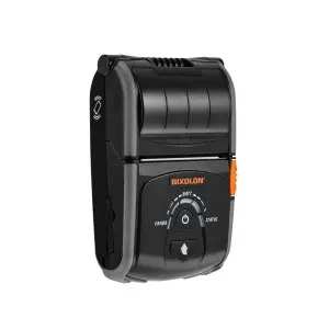 Mobiler Bixolon Bondrucker SPP-R200III mit WLAN & USB Anschluss, stehend von oben links in schwarz 