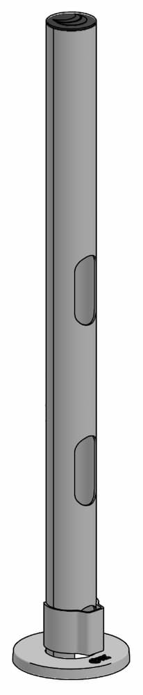 SpacePole Standrohr SP2 - 600mm mit 3 Kabellöchern - Technische Zeichnung