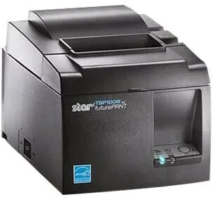 Thermo-Bon-Drucker von Star: DerTSP143IIU in Schwarz mi USB Anschluss von vorne links