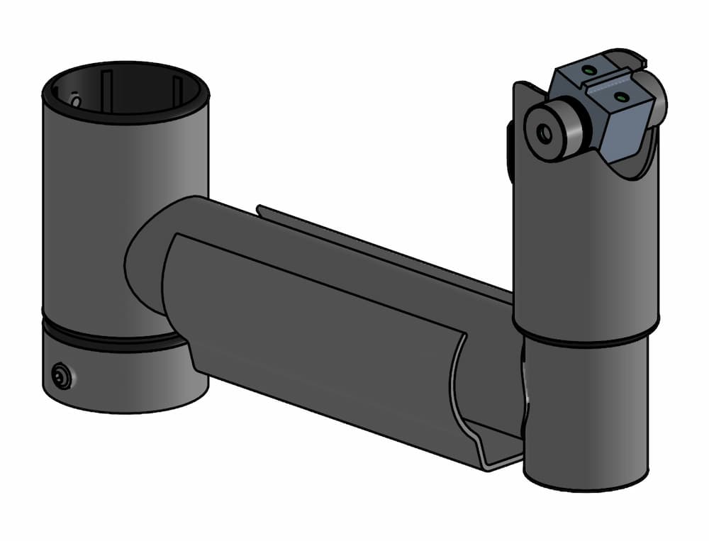 SpacePole Schwenkarm/Peripherie-Arm 200mm mit Kippgelenk - Technische Zeichnung