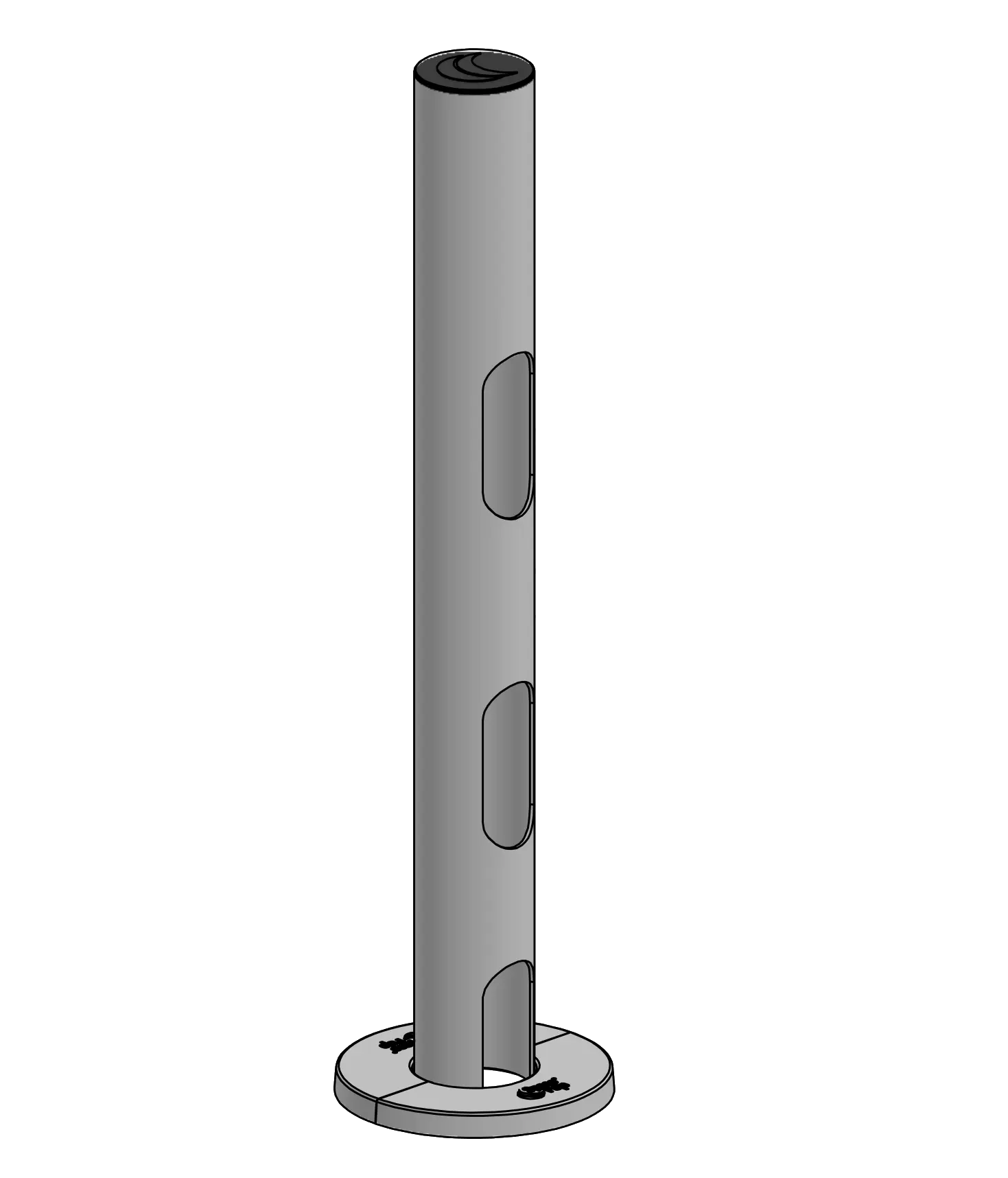 SP2 Standrohr von SpacePole mit 3 Kabellöchern