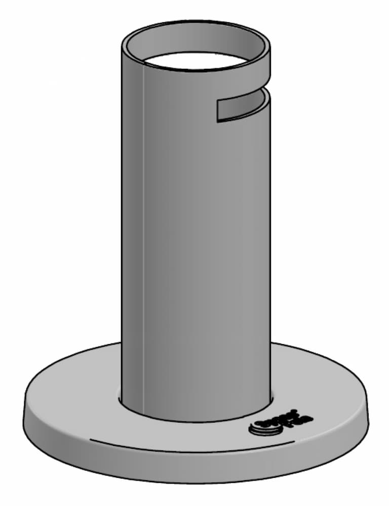 SpacePole Standrohr SP2 - 120mm mit Rotationsslot - Technische Zeichnung